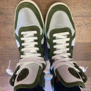 Gucci GG web mesh suede high top sneakers trainers